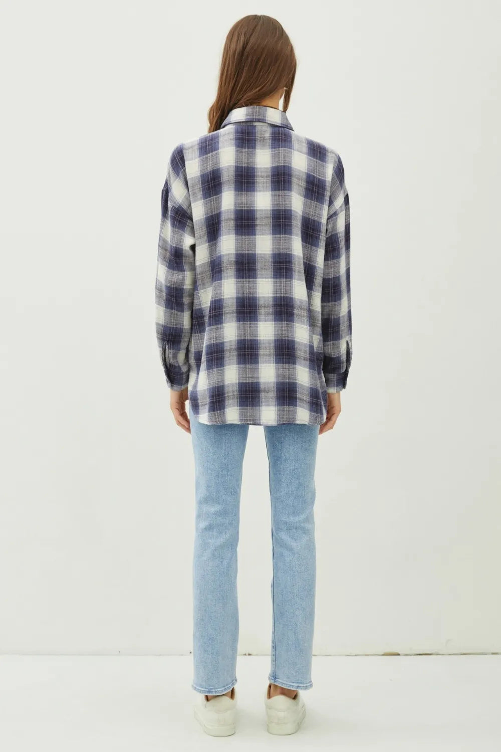 Be Cool Plaid Flannel Button Down Shirt With Chest Pocket