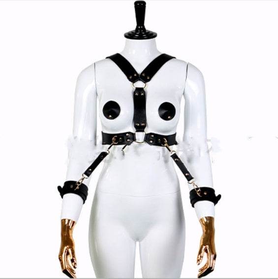 PU Leather Props Handcuffs Shapewear - Mubimart