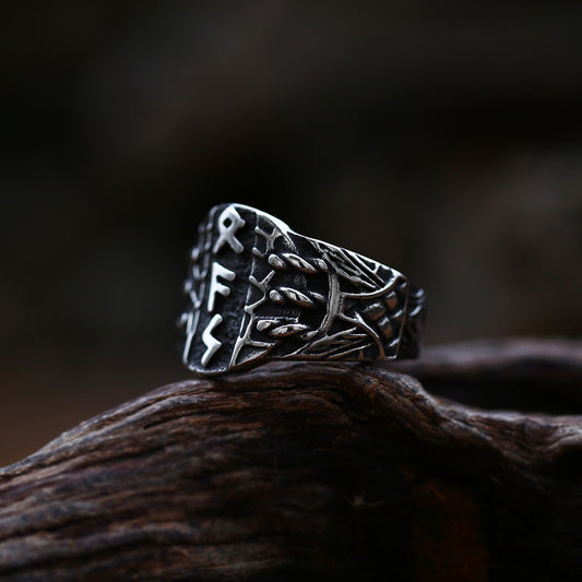Vintage Edelstahl Wikinger Ring Herren
