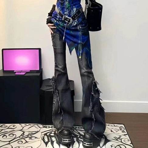 Fashion American Slightly Flared Jeans Women - Mubimart