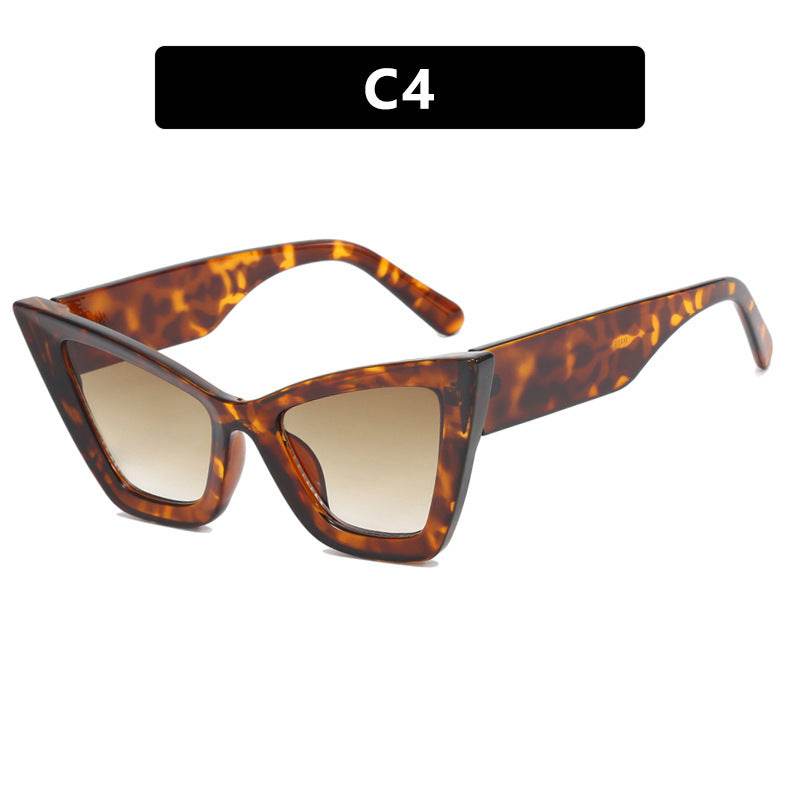 Large Frame Cat Eye Simple Sunglasses - Mubimart