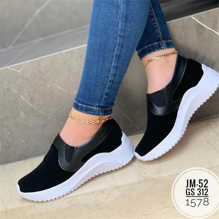 Flat Sneakers Women Breathable Walking Shoes - Mubimart
