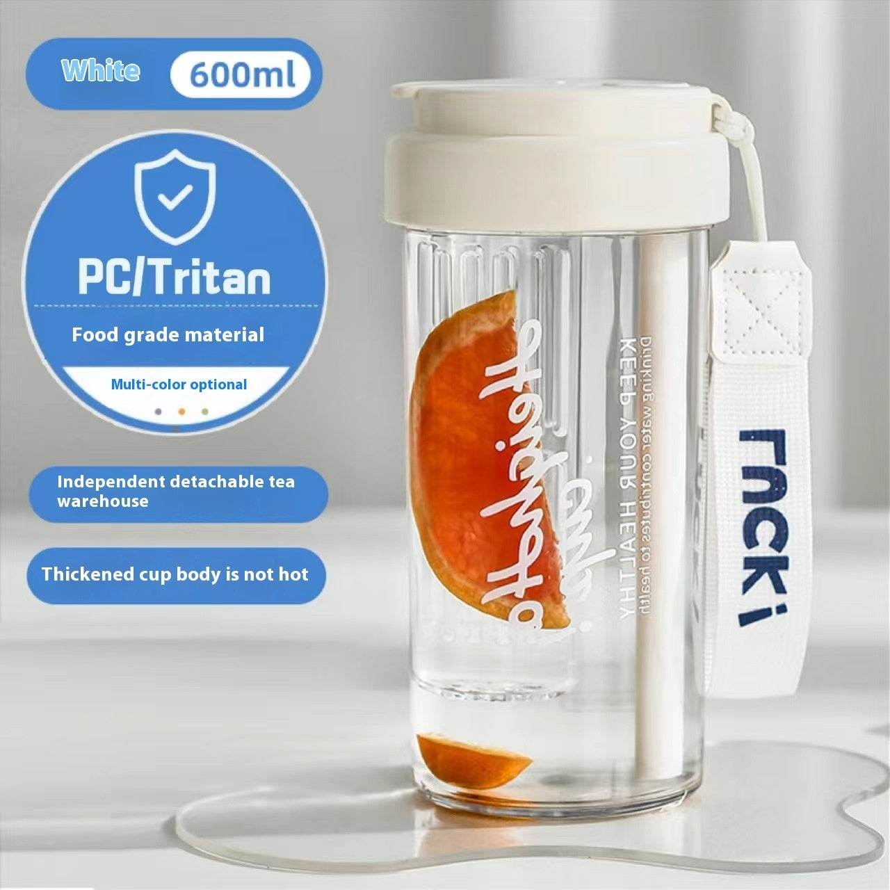 Plastic Water Cup Scented Tritan High Temperature Resistant Large Capacity Cup - Mubimart