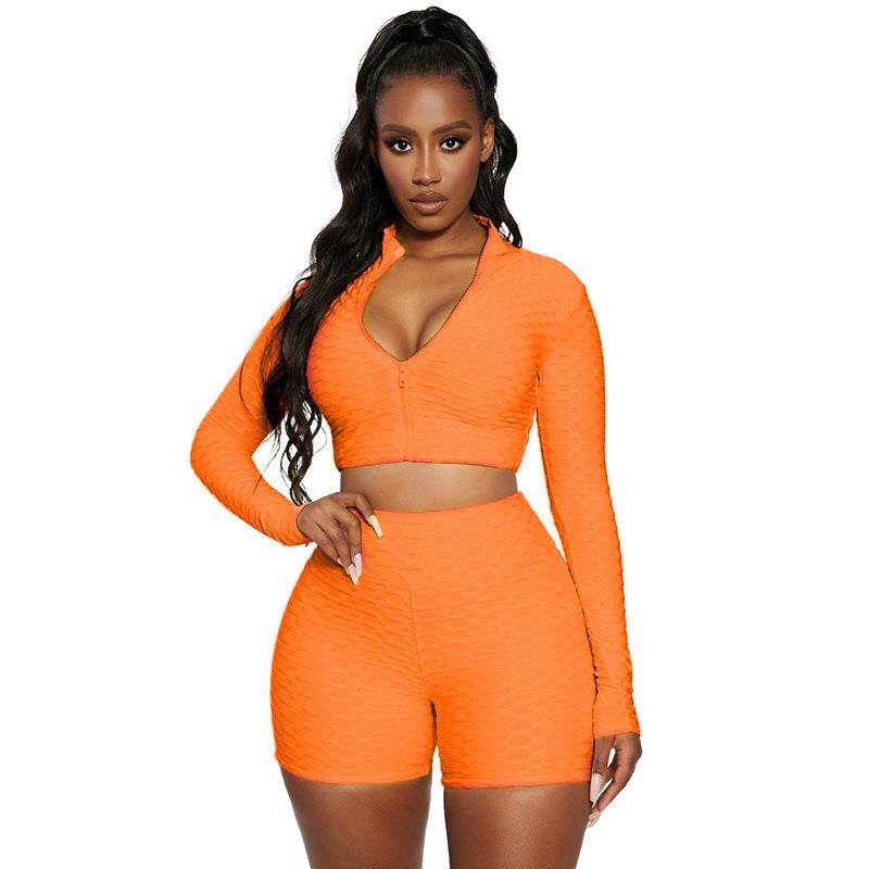 Women's Tracksuit Yoga Fitness Suit Activewear Set Tummy Control Butt Lift Long Sleeve Sport Clothing - Mubimart