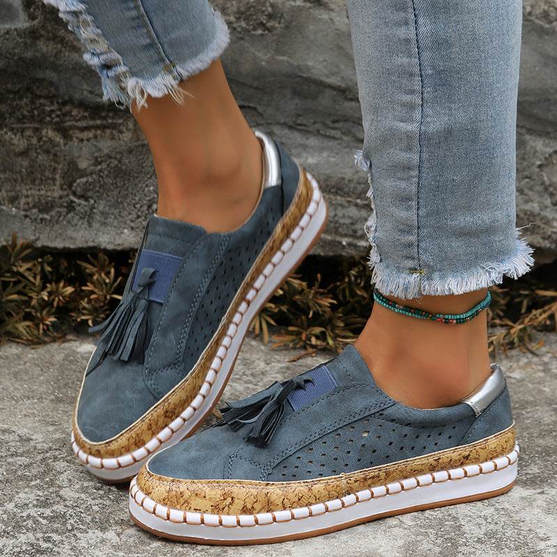 Tassel Flats Loafers Women Casual Cozy Shoes - Mubimart