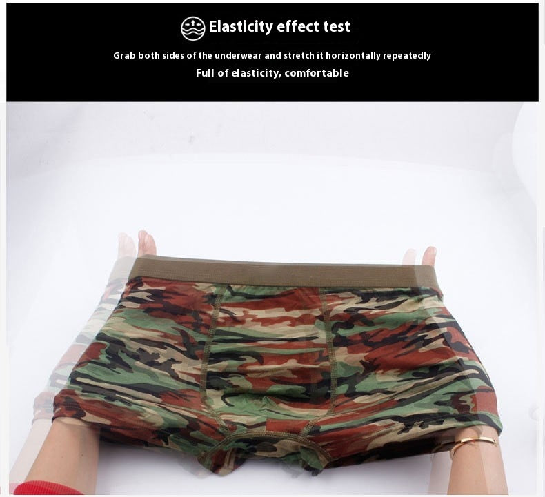 Camouflage Men's Underwear Modal Breathable Boxers Mid-waist Printed Boxers