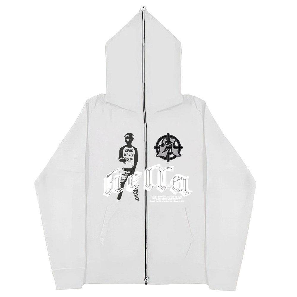 Men's And Women's Hoodies Gothic Couple Harajuku Large Size Zipper Sweatshirt - Mubimart