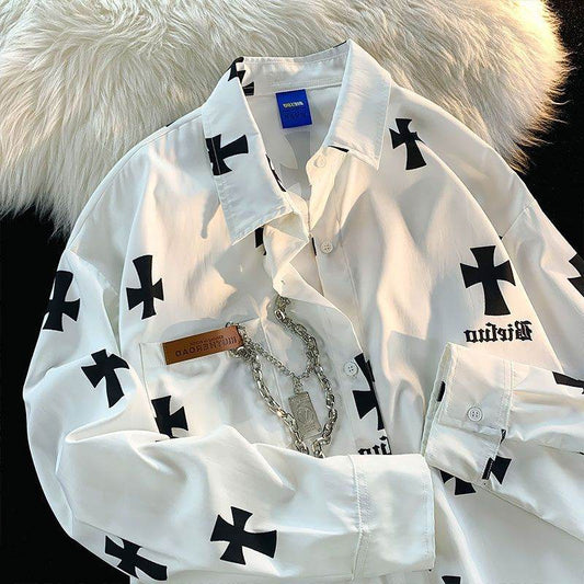 Fashion White Casual Shirt Jacket - Mubimart