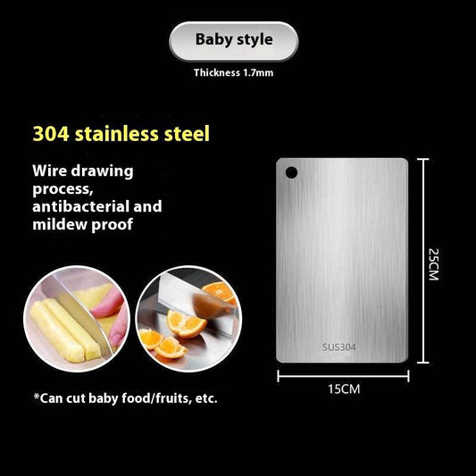 Thick Double-sided 304 Stainless Steel Cutting Board - Mubimart