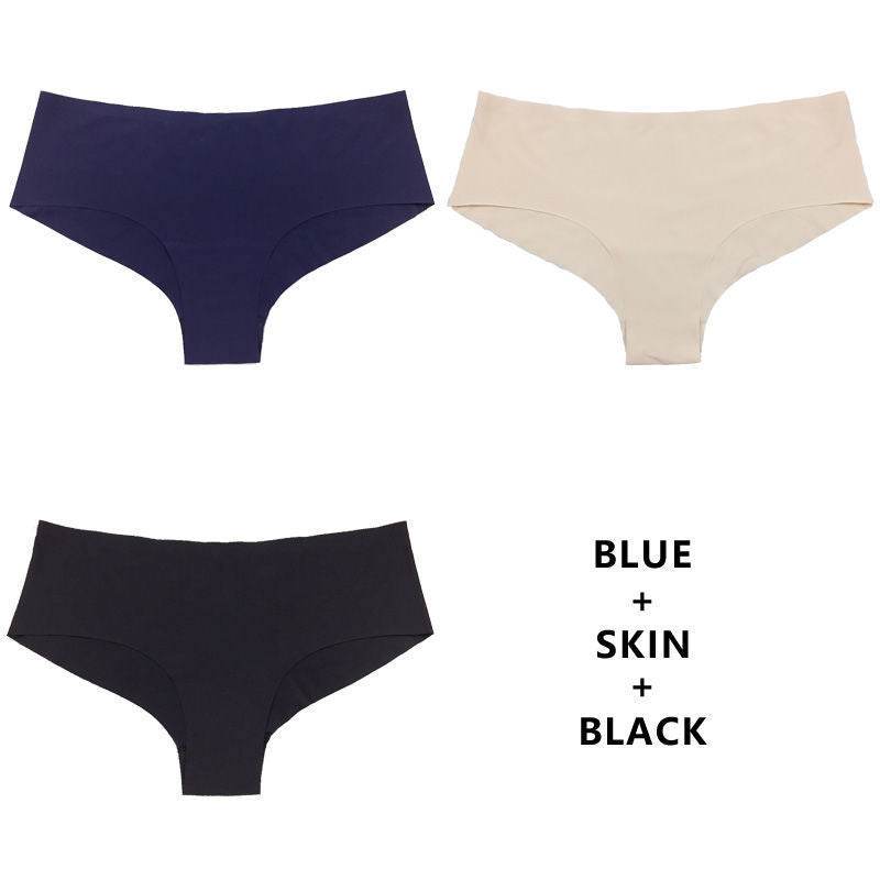 Half Buttock Underwear Female Three Pack Ice Silk Without Trace A Piece Of - Mubimart