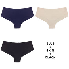 Half Buttock Underwear Female Three Pack Ice Silk Without Trace A Piece Of - Mubimart -  