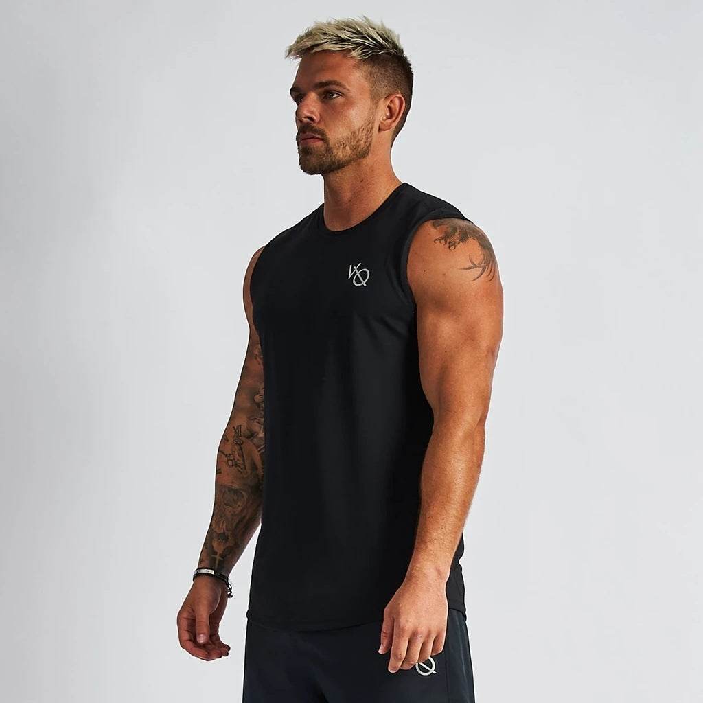 Solid Color Cotton Men's Undershirt Casual Sleeveless Men's Tops - Mubimart