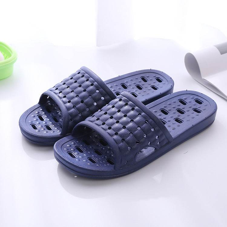 Summer House Shoes Non-slip Hollow Sole Design Floor Bathroom Slipper For Women Men - Mubimart