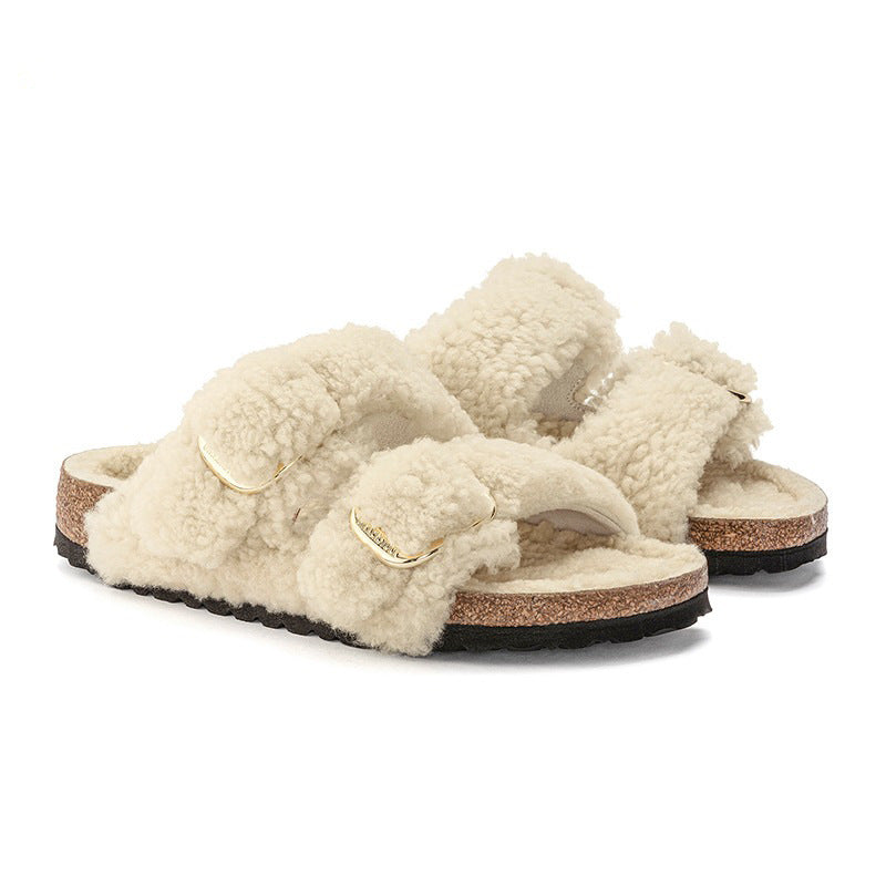 Lazybones' Outdoor Fur Slipper Cotton Cork - Mubimart -  