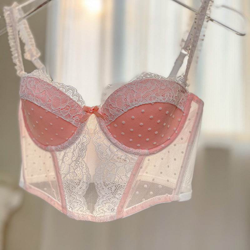 Women's Side Breasts Push Up Lace Bra - Mubimart