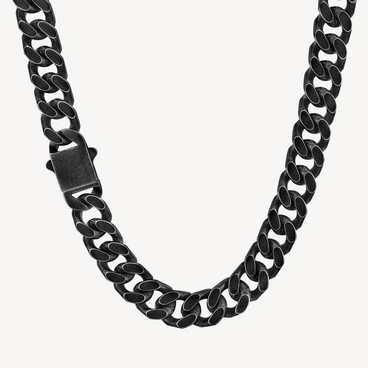 Titanium Steel Two-sided Cuban Mens Stainless Steel Necklace - Mubimart