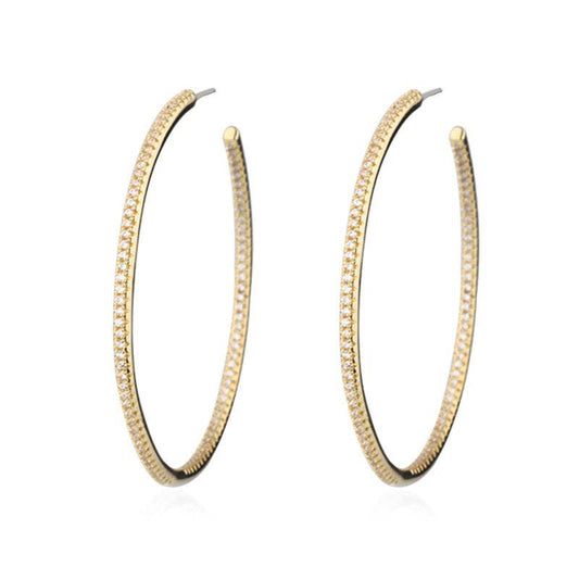 Creative Sparkling Zircon Hoop Earrings - Mubimart