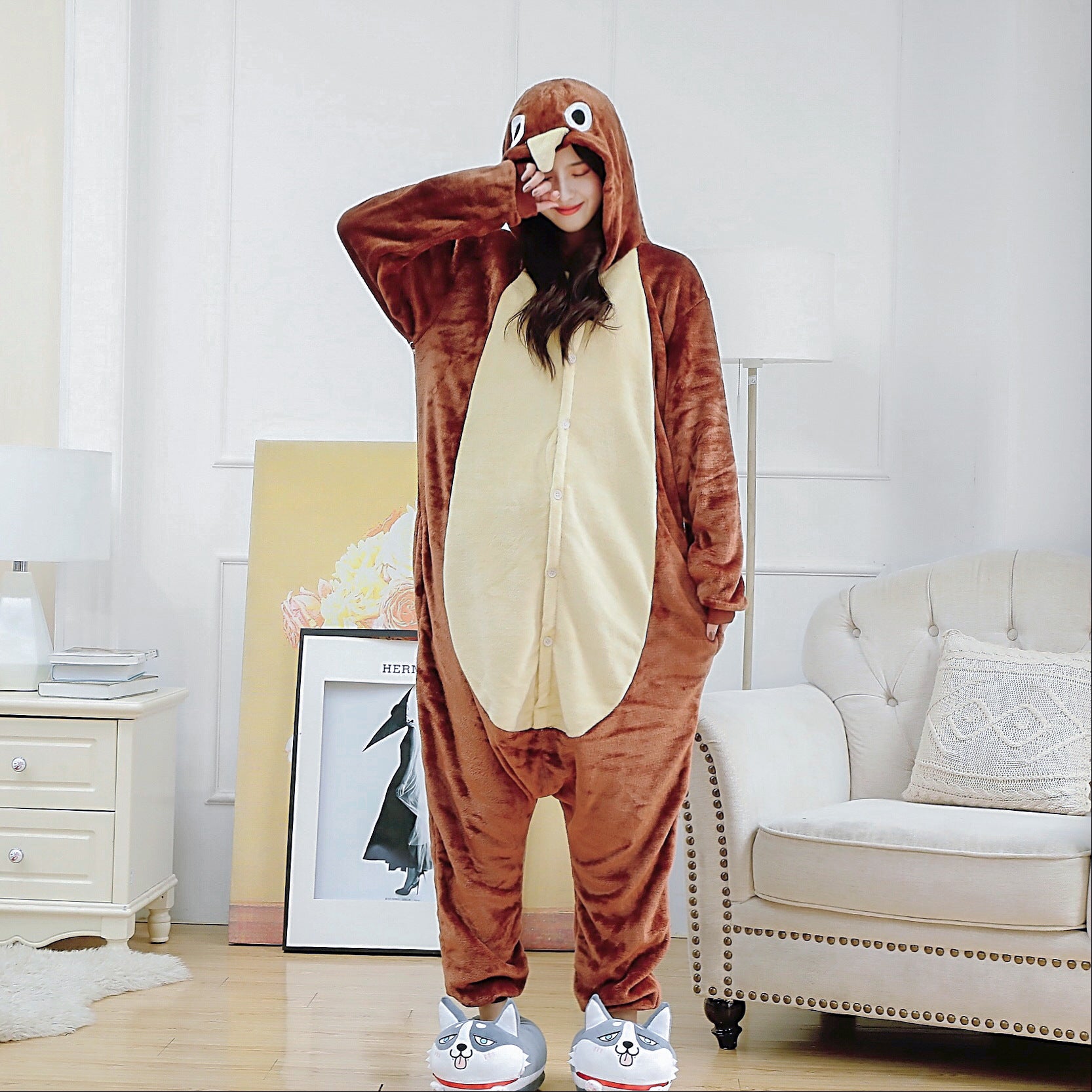 Autumn and winter flannel cartoon nightwear - Mubimart -  