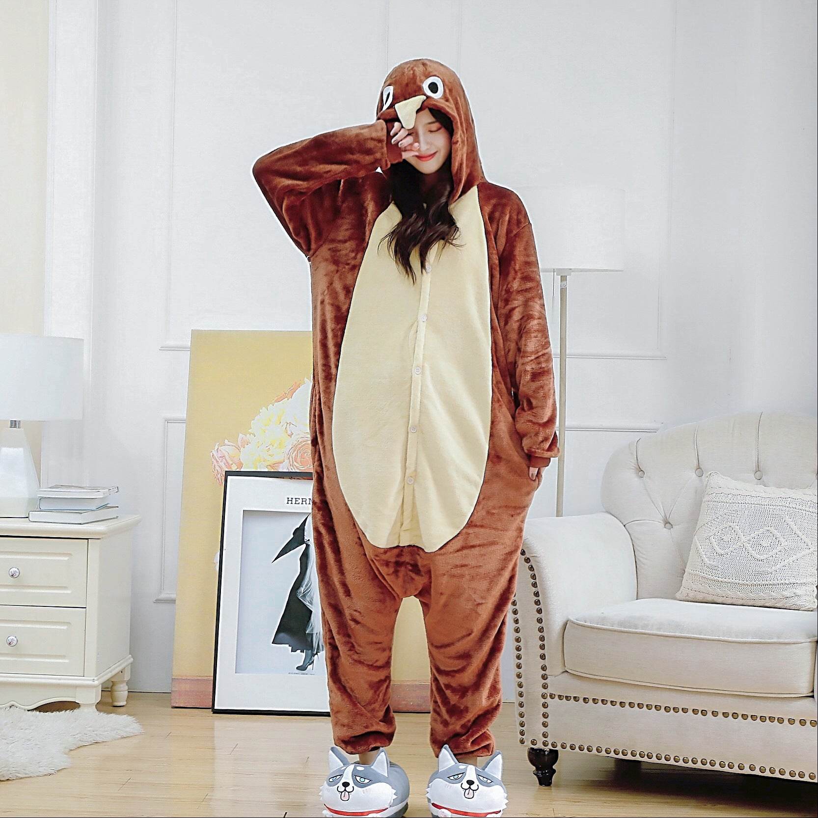 Autumn and winter flannel cartoon nightwear - Mubimart