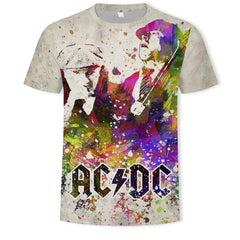 Mens Fashion Casual Digital Print Crew Neck T-shirt