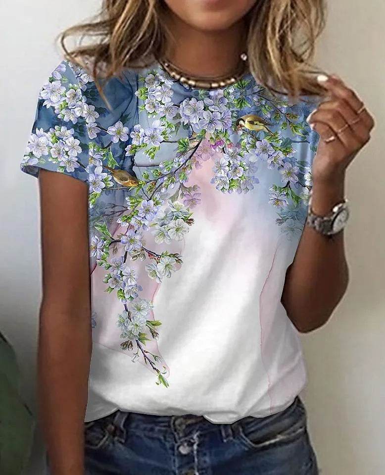 Printed Casual T-shirt For Women - Mubimart
