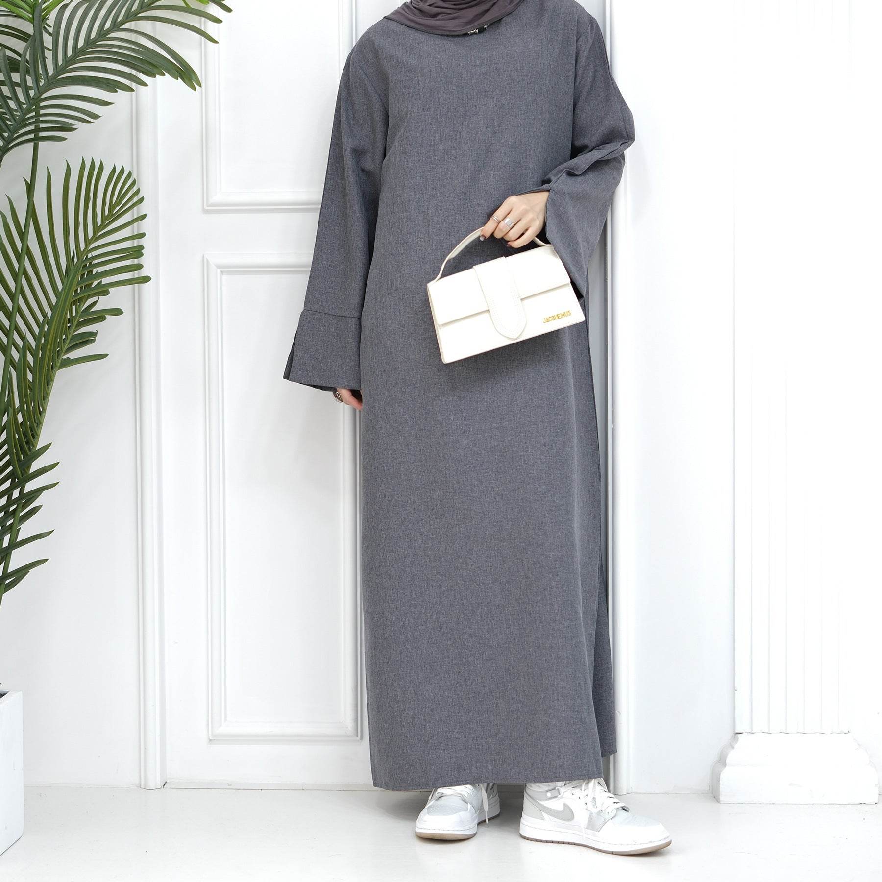 Middle East Turkey Loose Plus Size Elegant Dress Robe - Mubimart
