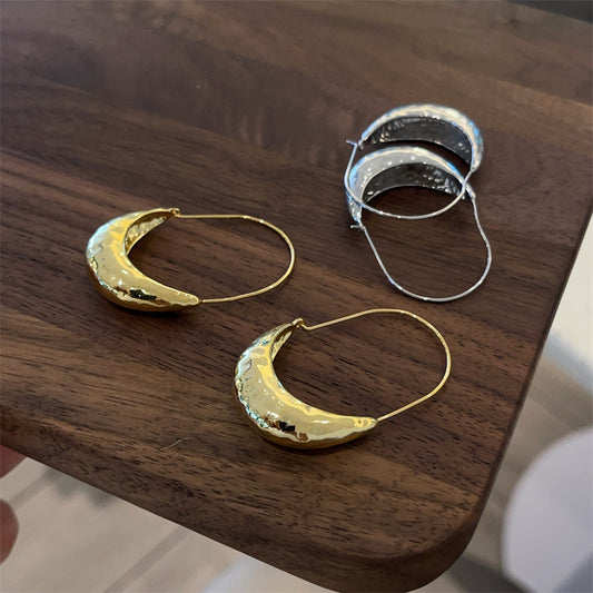 Women's Sailboat-shaped Embossed Large Earrings