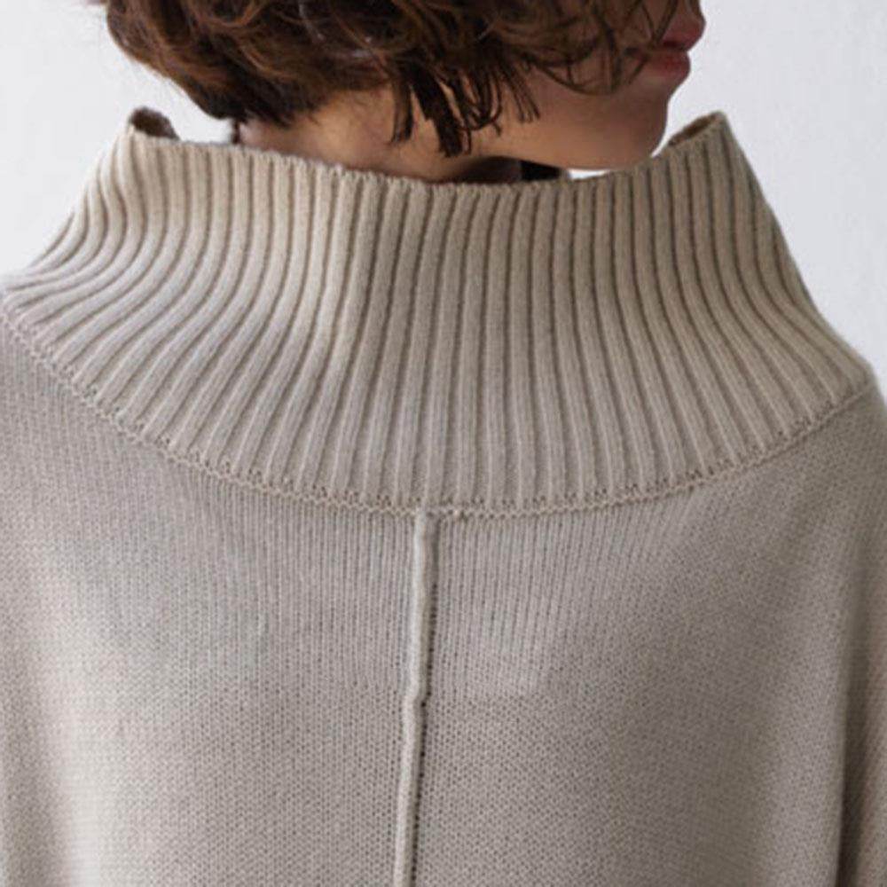Loose Large Size Mid-length Turtleneck Dress Sweater - Mubimart