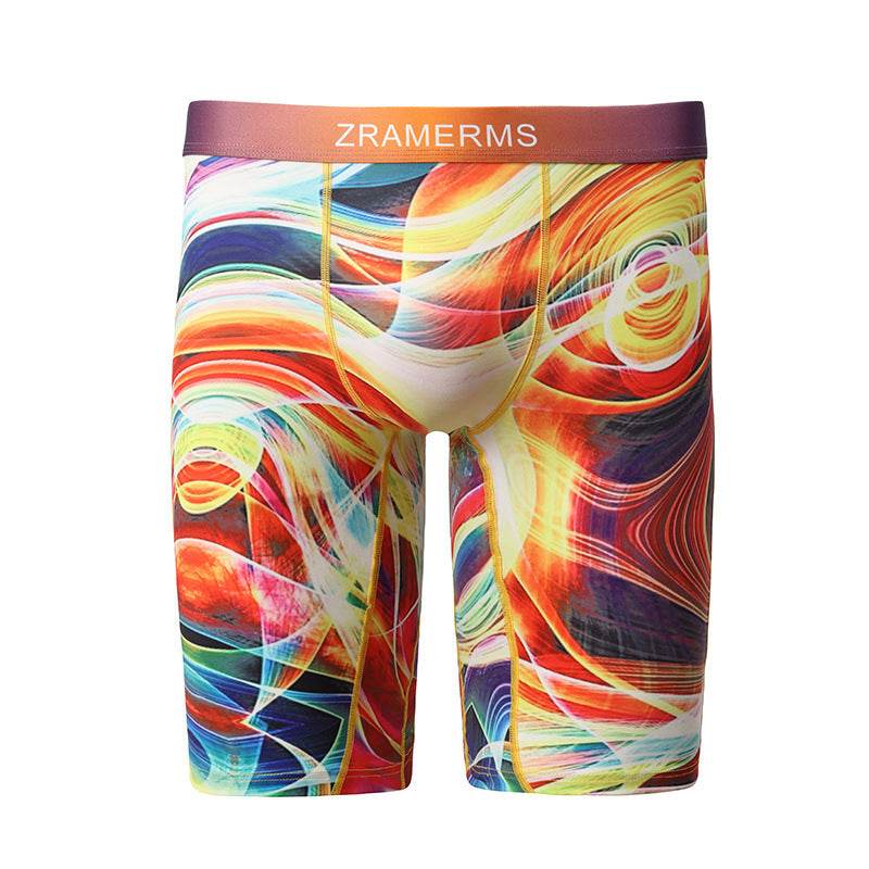 Printed Men's Underwear Breathable Extended Boxers - Mubimart