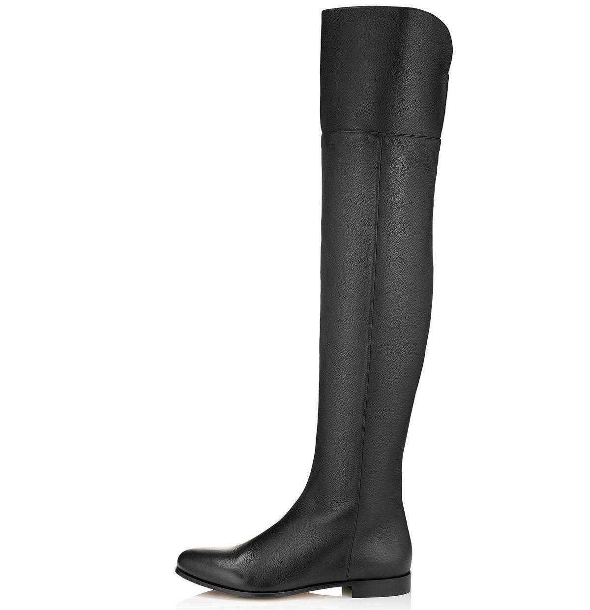 Over The Knee Flat Thigh Boots Casual Rider Boots - Mubimart