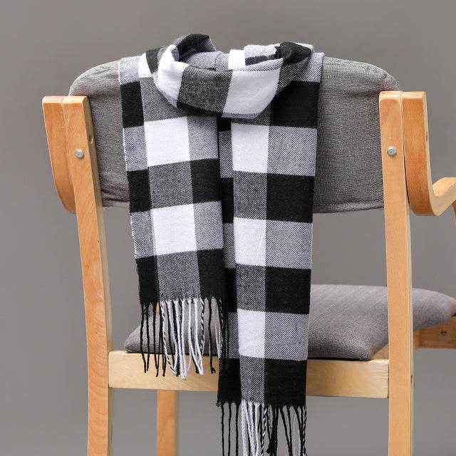 Mens And Girls Neckwear Cashmere Check Childrens Scarf - Mubimart