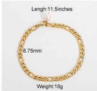 Fashion 18K Gold Plated Stainless Steel Anklets - Mubimart