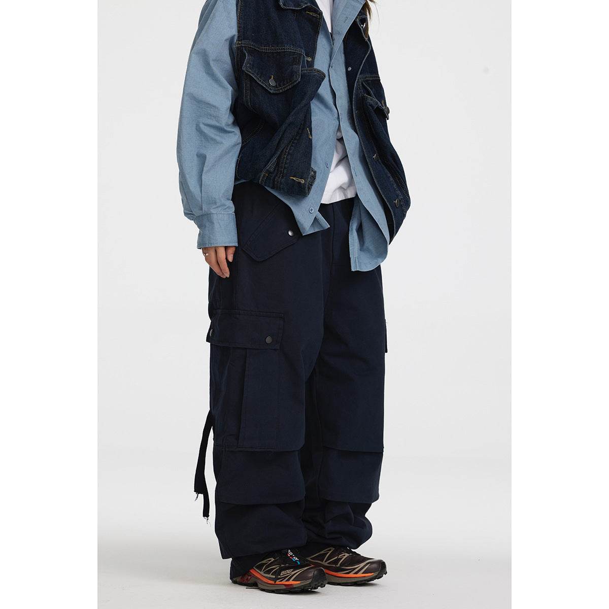 Retro Multi-pocket Cargo Pants Men And Women - Mubimart