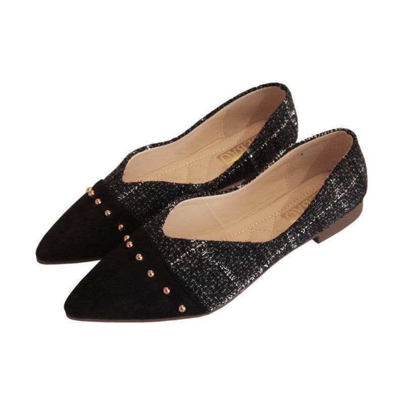 Women's All-match Pointed Toe Pumps Flat Shoes - Mubimart