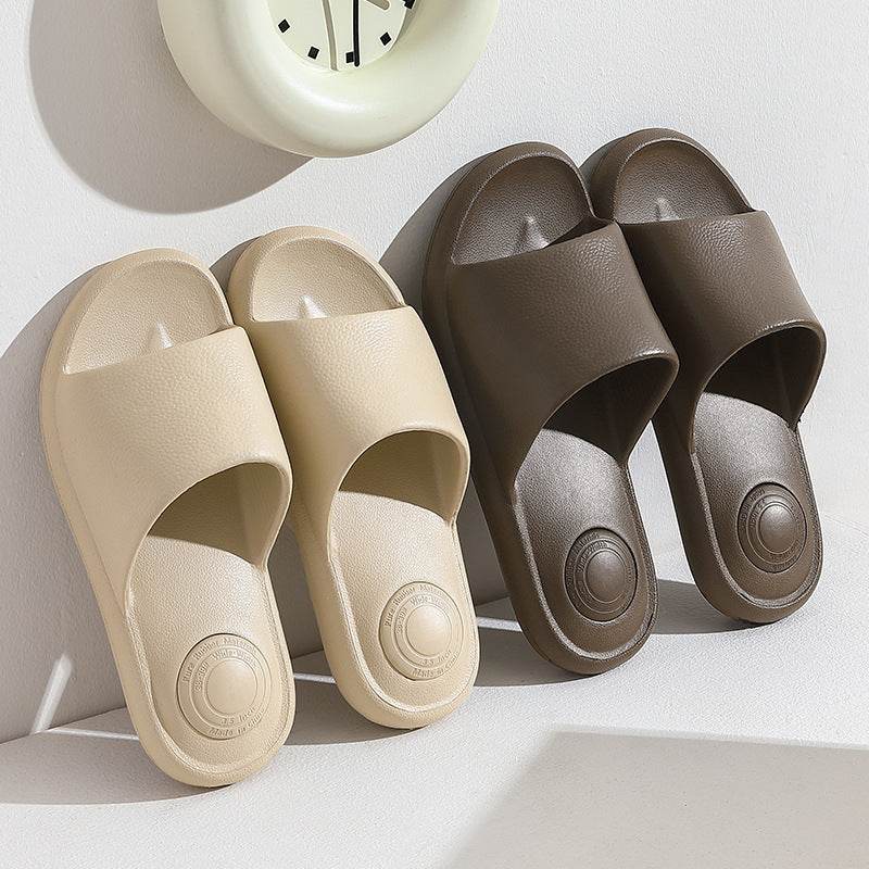 New Solid Color Slipper Summer Fashion Anti-Slip Non-slip Floor Bathroom Slippers For Women Men Casual Couple House Shoes - Mubimart