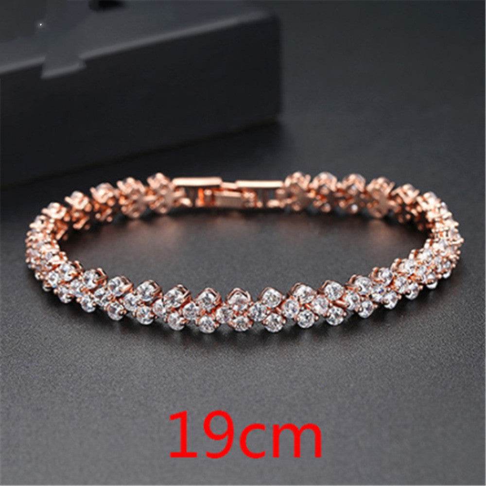 Copper Inlaid AAA Zircon Bracelet Ladies Gemstone Explosion - Mubimart