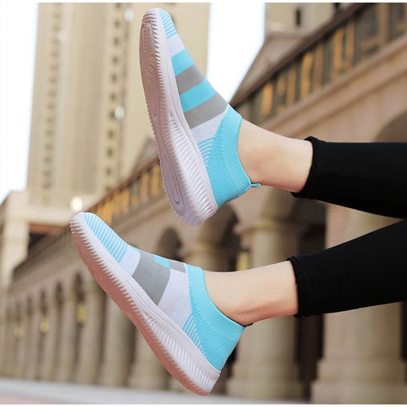 Women's Sneakers Women Vulcanized Shoes Woman Causal Fashion Knitted Sock Shoes Ladies Slip On Comfort Female Plus Size Loafers - Mubimart