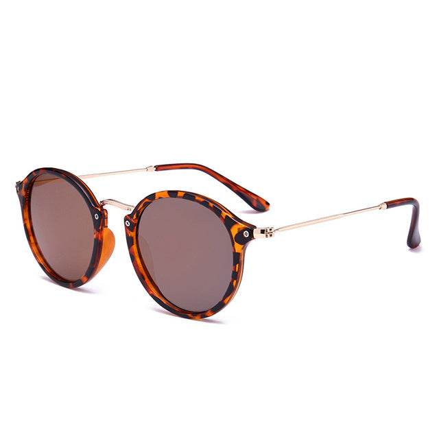 Metal Round Face Sunglasses Retro Driver Sunglasses Men And Women Sunglasses - Mubimart