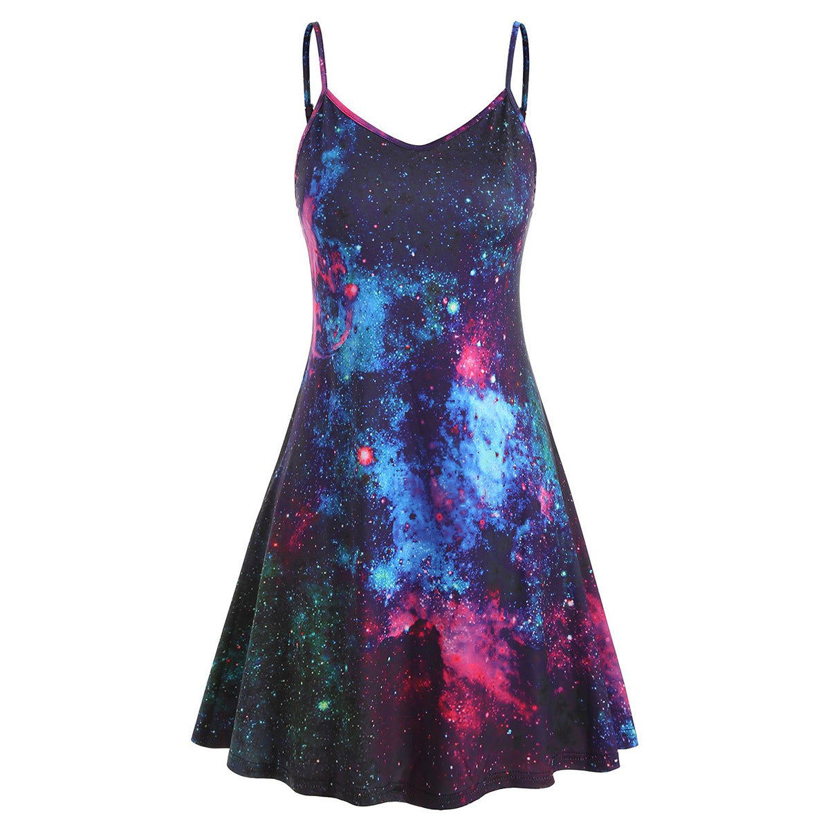 Fashion Galaxy Print Ladies Slip Dress - Mubimart -  