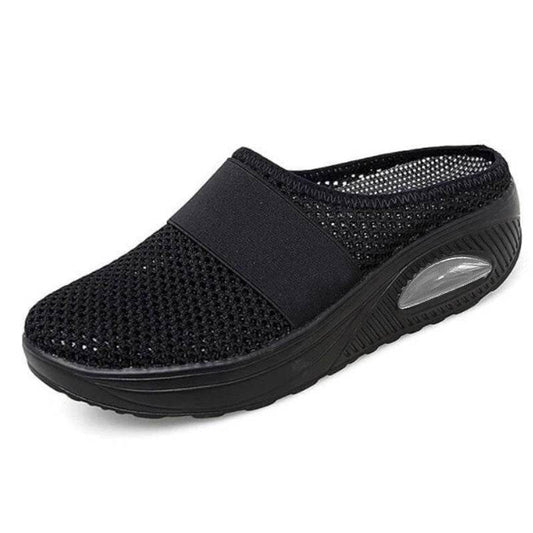 New Women's Slipper Head Large Size Thick Sole Sandals Platform Breathable Mesh Flat Shoes Women Flip Flops - Mubimart