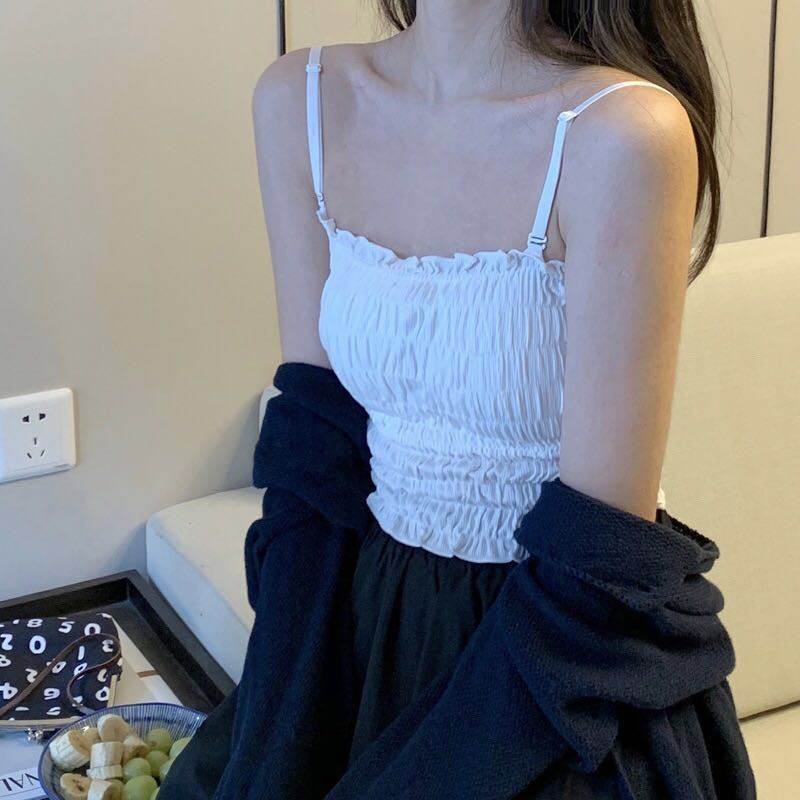 Ladies Fashion Wrap Chest Camisole Bottom Vest - Mubimart