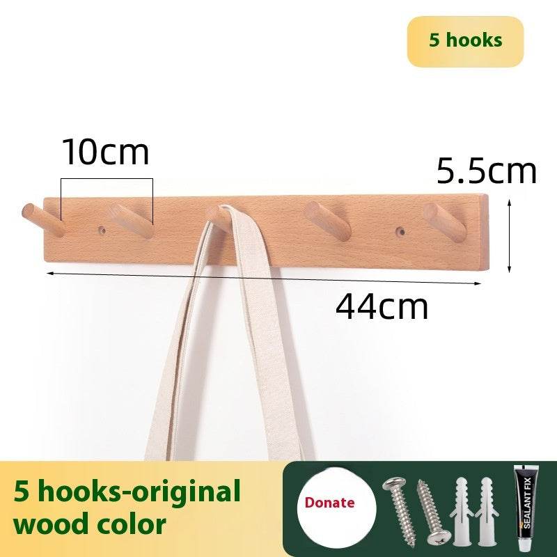Clothes Hanging Rack Solid Wood Hook Strong Clothes Hook - Mubimart