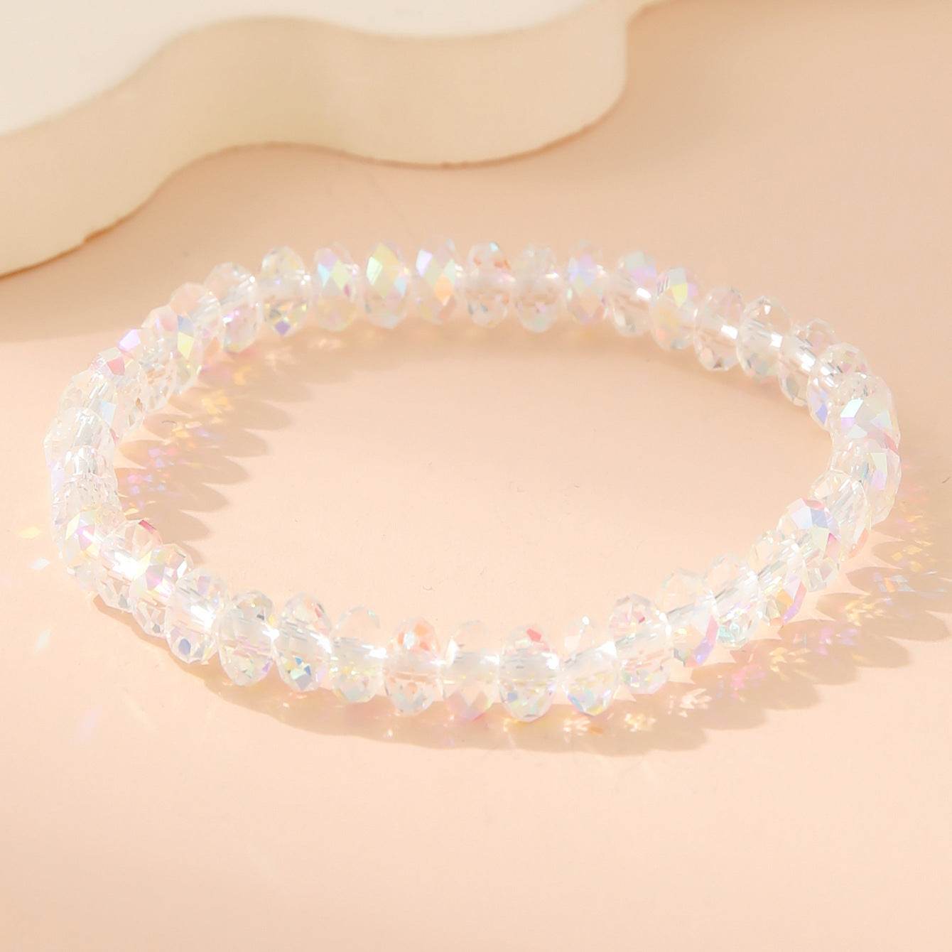 Fashion White Polygon Beaded Bracelet For Women - Mubimart