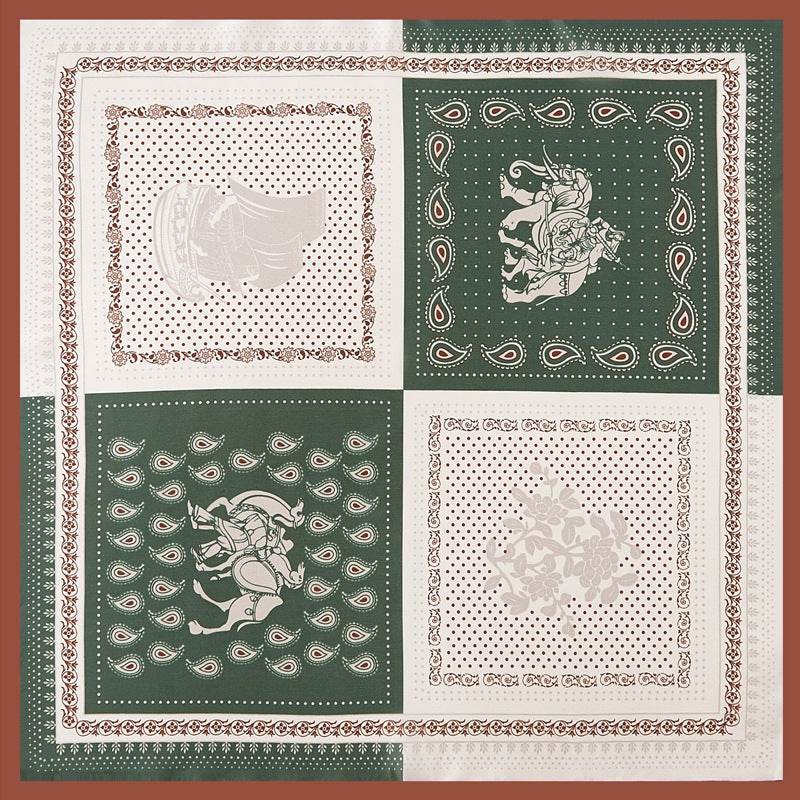 New Simulated Silk Satin Printed Scarves - Mubimart