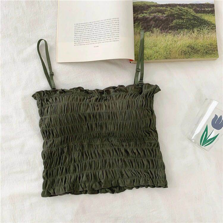 Ladies Fashion Wrap Chest Camisole Bottom Vest - Mubimart