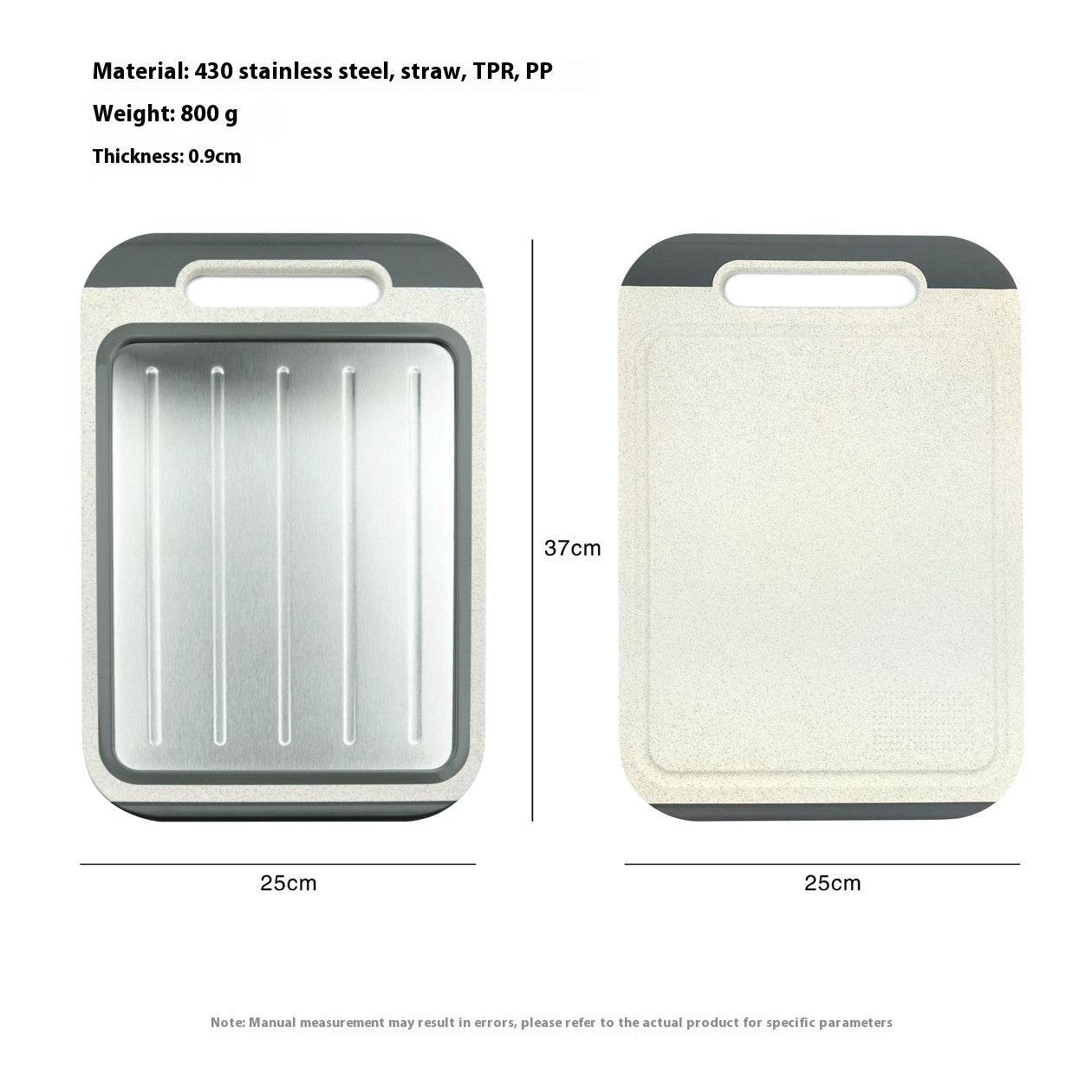 304 Stainless Steel Cutting Board Double-sided Available - Mubimart