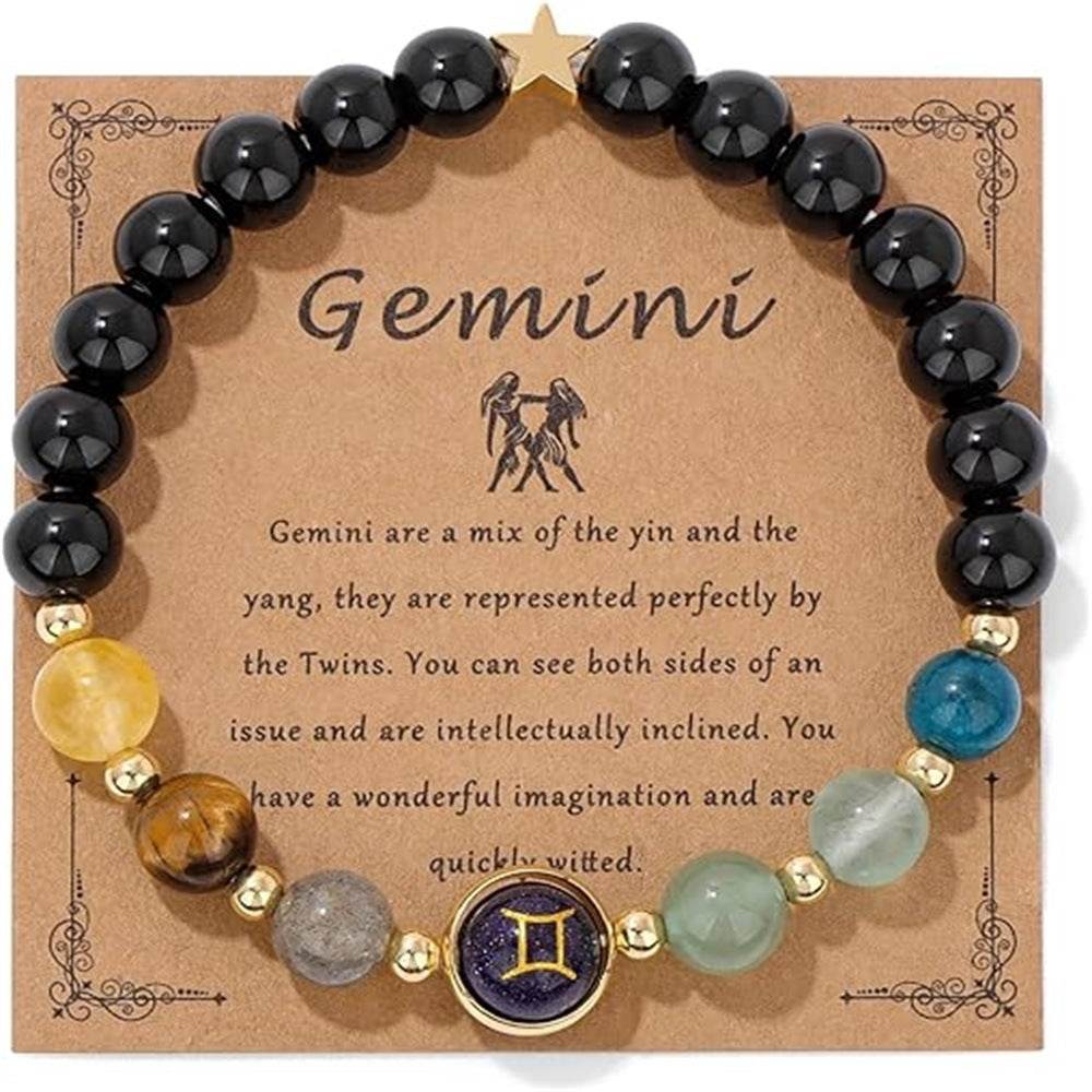 12 Constellation Beaded Bracelet Men And Women Natural Stone - Mubimart