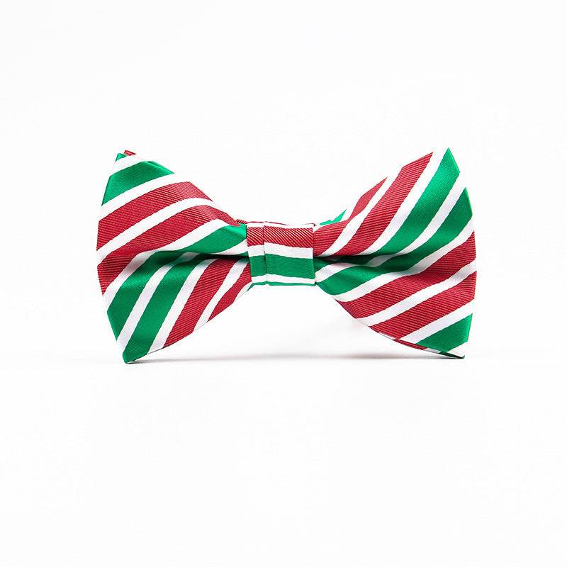 Mens Christmas Fashion Casual Print Bow Tie - Mubimart