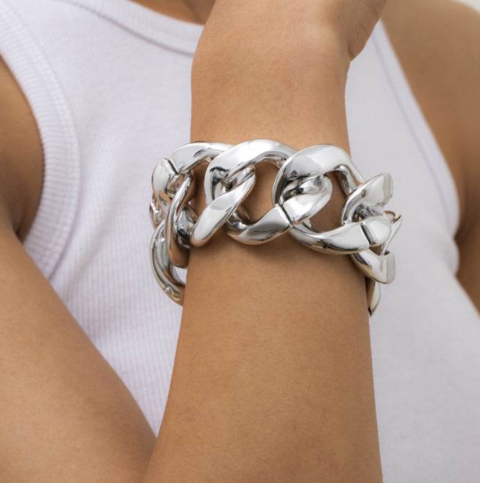 Ingemark Boho Punk CCB Chunky Chain Bracelet Bangle Women Men Armband Steampunk High Quality Brand Twisted Bracelet Jewelry Gift - Mubimart