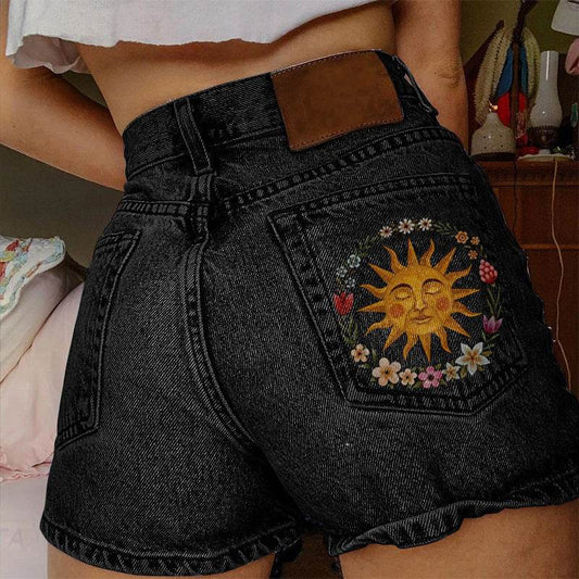 Leisure Commute Style Shorts Denim Women - Mubimart